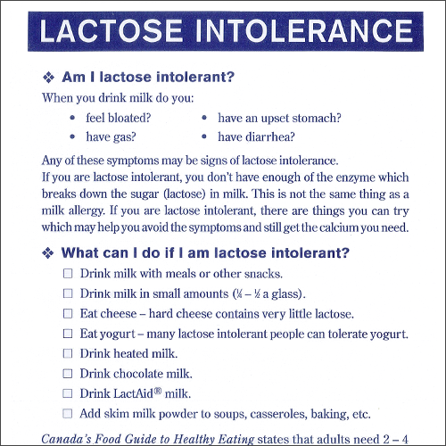 Lactose Intolerance Fact Sheet
